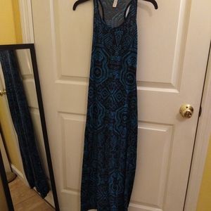 Long green blue dress